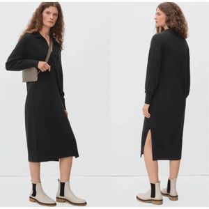 Everlane S The Cashmere Polo Midi Dress in Black